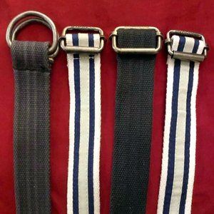 EXPRESS  Blue White Brown Cloth Striped Preppy Belt Lot of 4